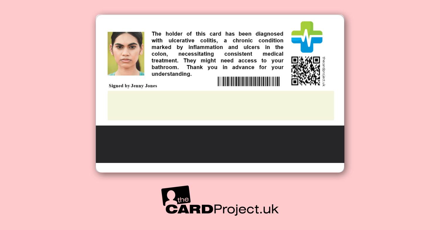 Premium Ulcerative Colitis Medical ID Card (REAR)